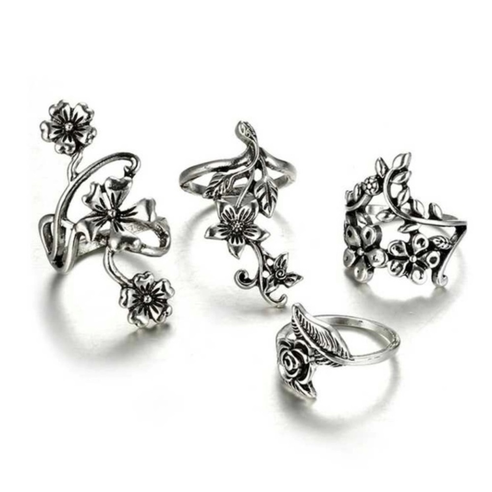 Set of 4 Gorgeous Vintage Floral Rings! Absolutely Stunning! 💍💍💍💍💍 - Picture 6 of 7